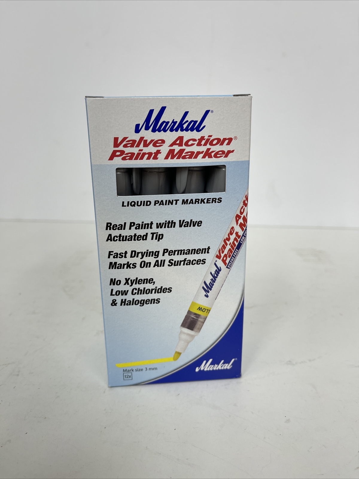 Markal 96832 XyleneFree, Aluminum Valve Action Paint Marker, Box Of 12