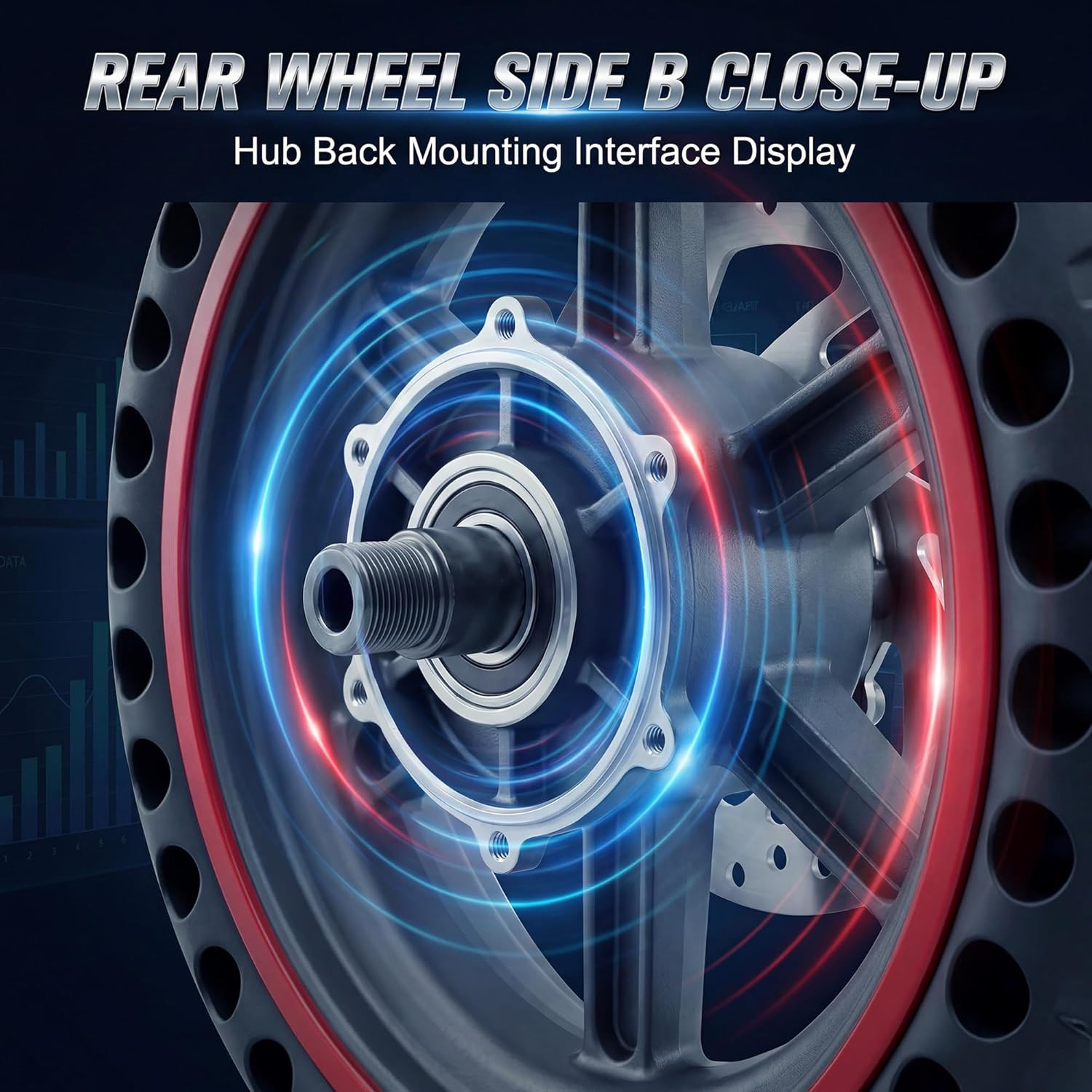 8.5'' Electric Scooter Rear Wheel Replacement Kit - Solid Honeycomb Tire with Al