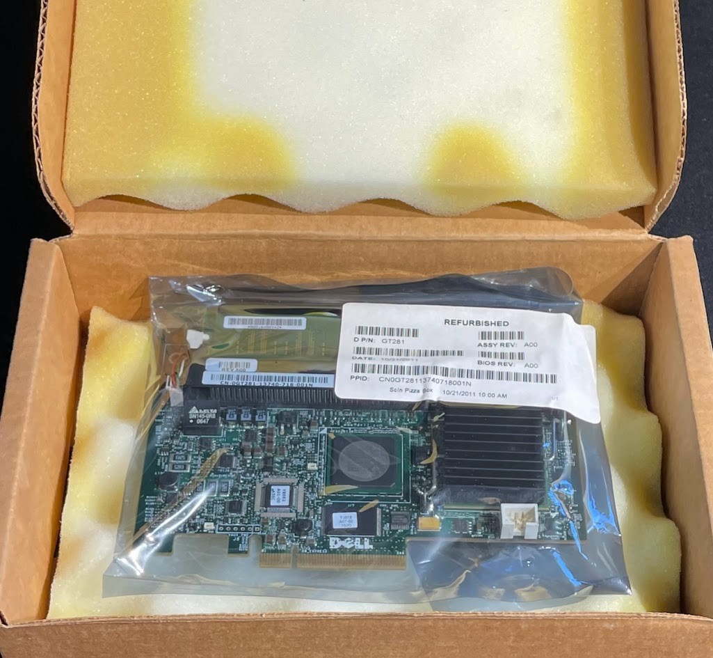 Dell PERC 5/i SAS/SATA PCI-e x8 Dual Channel Raid Controller Module / GT281