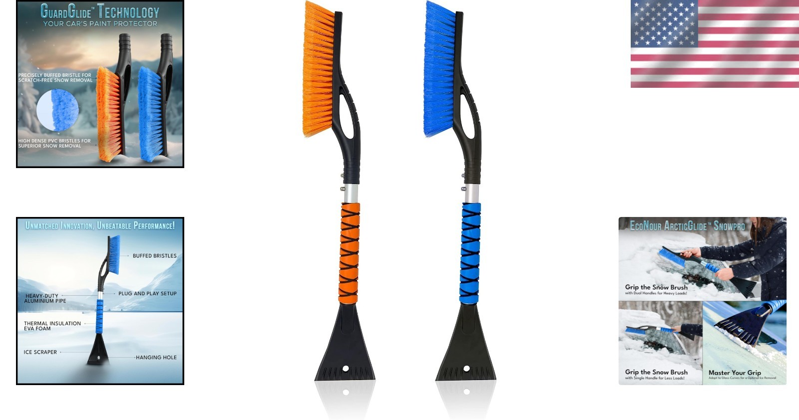 Efficient 27" Snow Brush & Ice Scraper for Cars – Compact & Scratch-Free Design