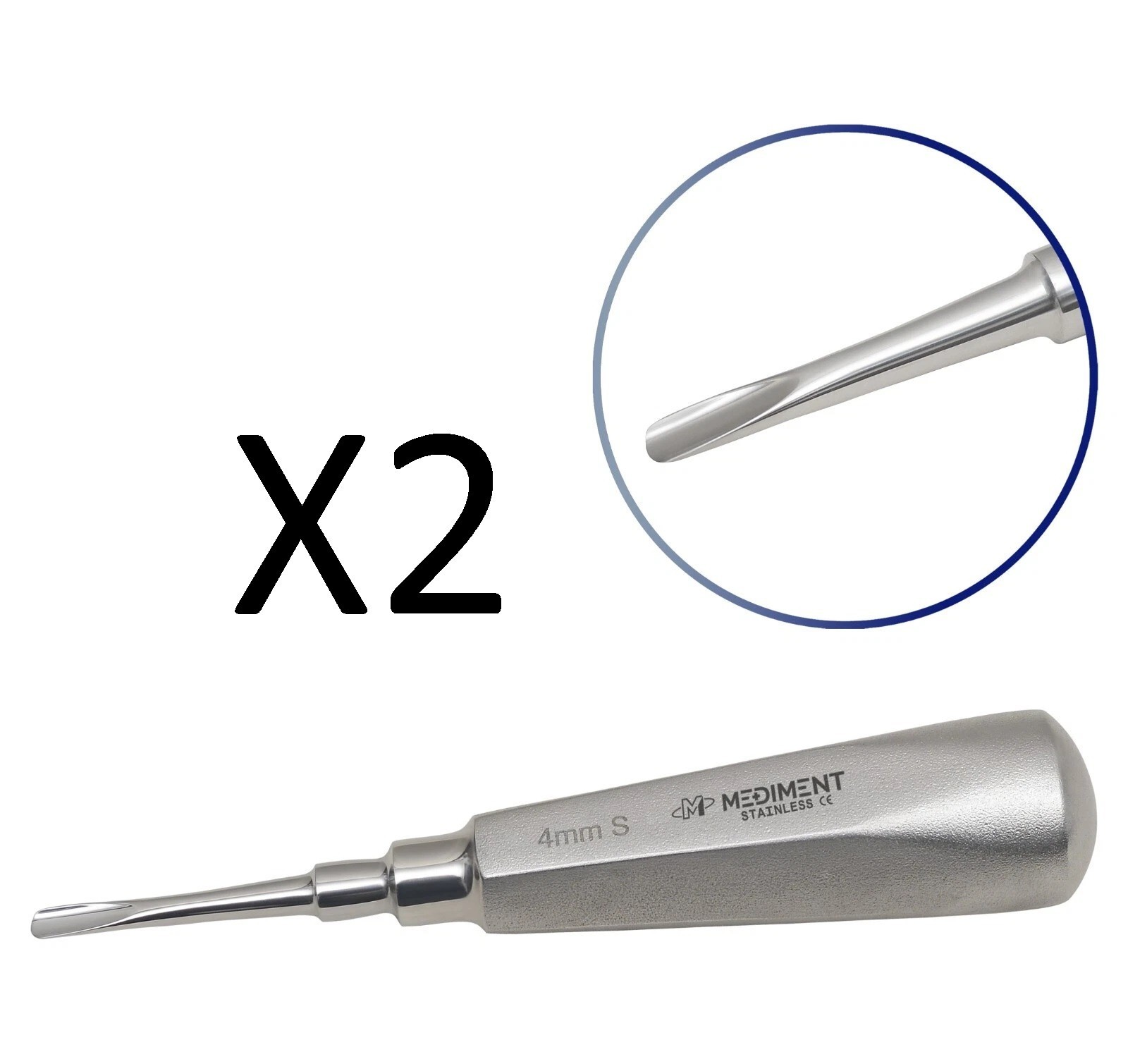 4mm Straight Tip Dental Root Tooth Luxating Elevator Pick Stainless