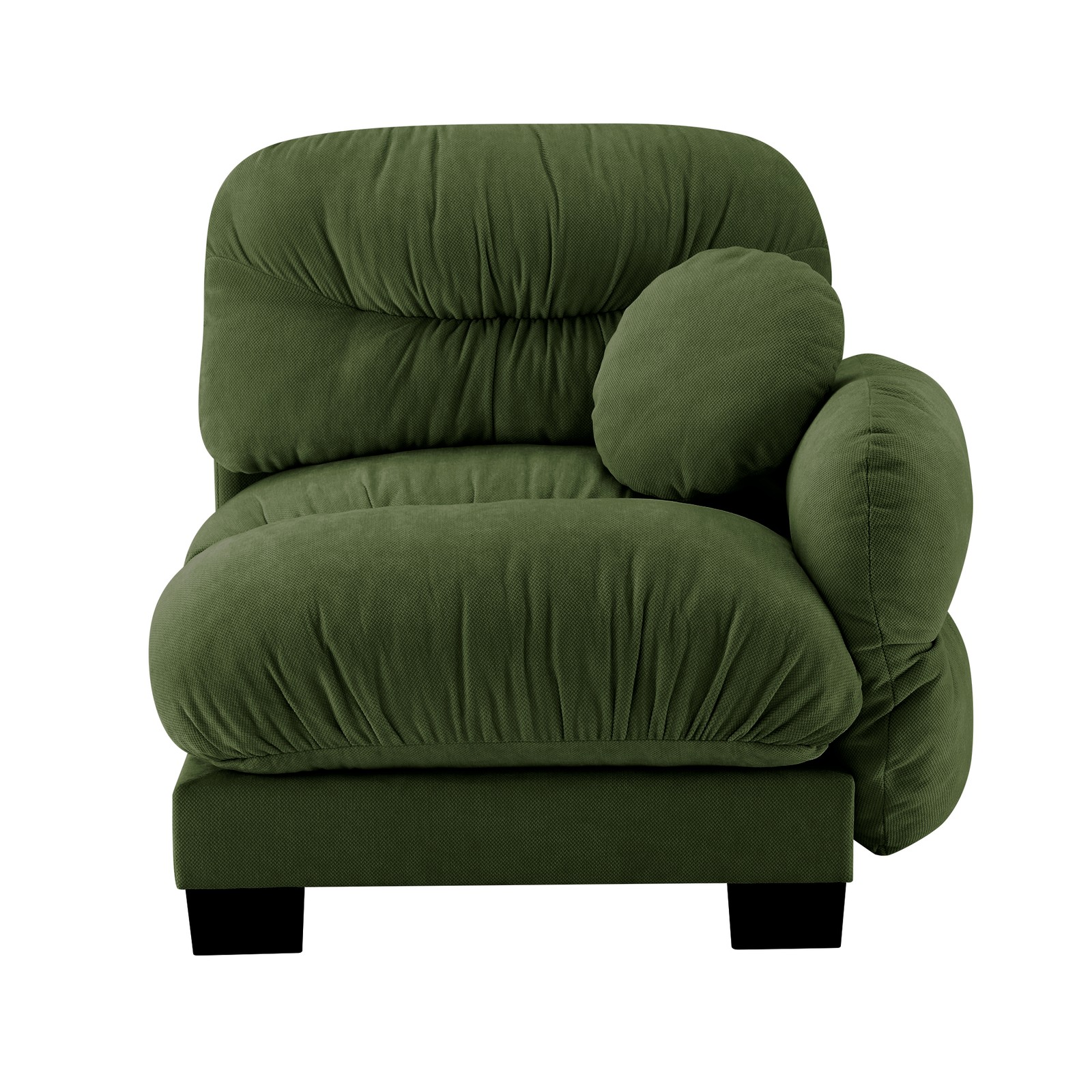 Flora Sofa RSF Chenille Fabric 1-Seat Sofa in Green