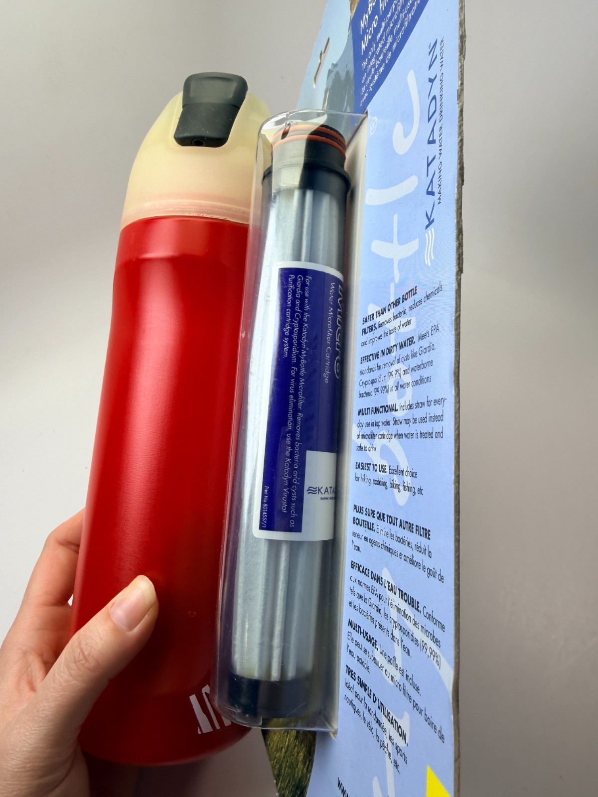 KATADYN MyBottle Purifier personal water filtration bottle Red New Swiss Made