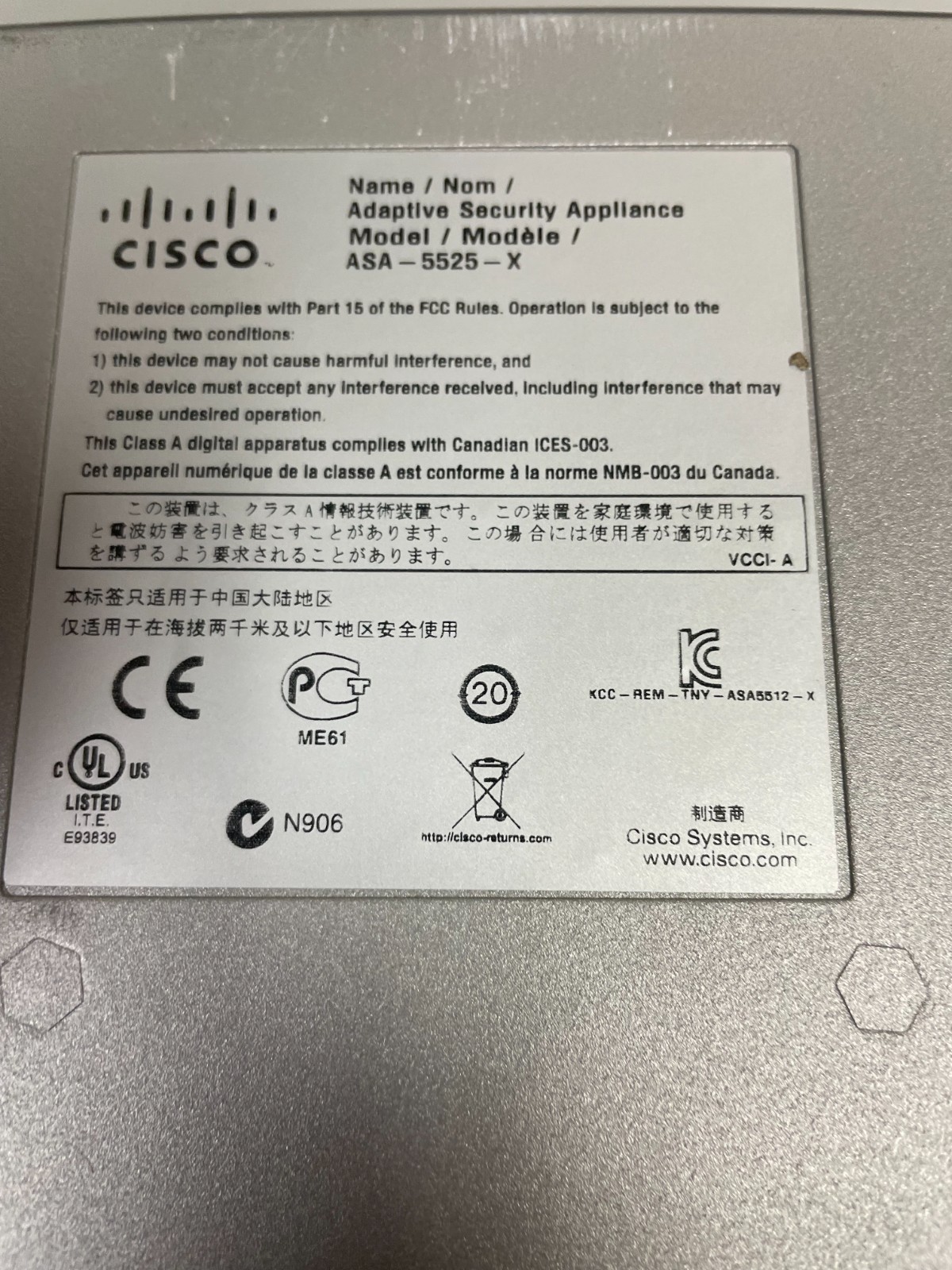 Cisco Asa5525-x Series Adaptive Security Appliance