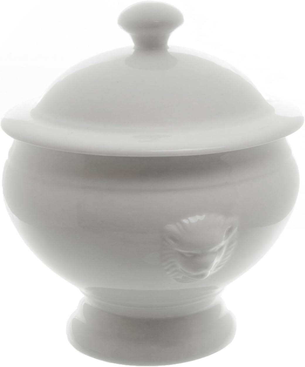 Set of 4 White Whittier 4" Soup Bowls - Lion's Head Design