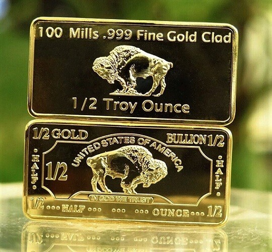 Superb 1/2 troy ounce 100 Mills .999 Fine Gold Collector Bar Free Shipping