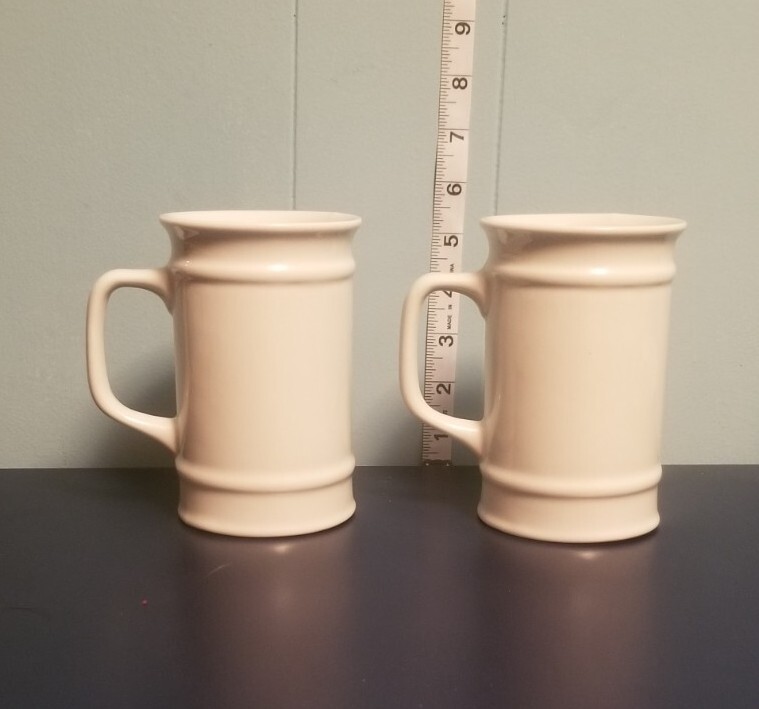 (2x) Rynne Brazil 5" Tall Mug Cup Stein Solid White NEW