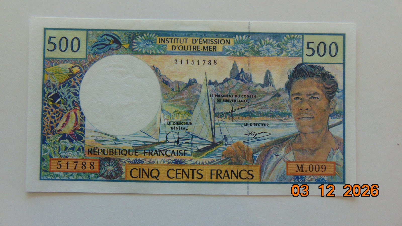 26.03 #70 FRENCH OUTRE MER 500 Francs ND (2000) P-1d XF-AU