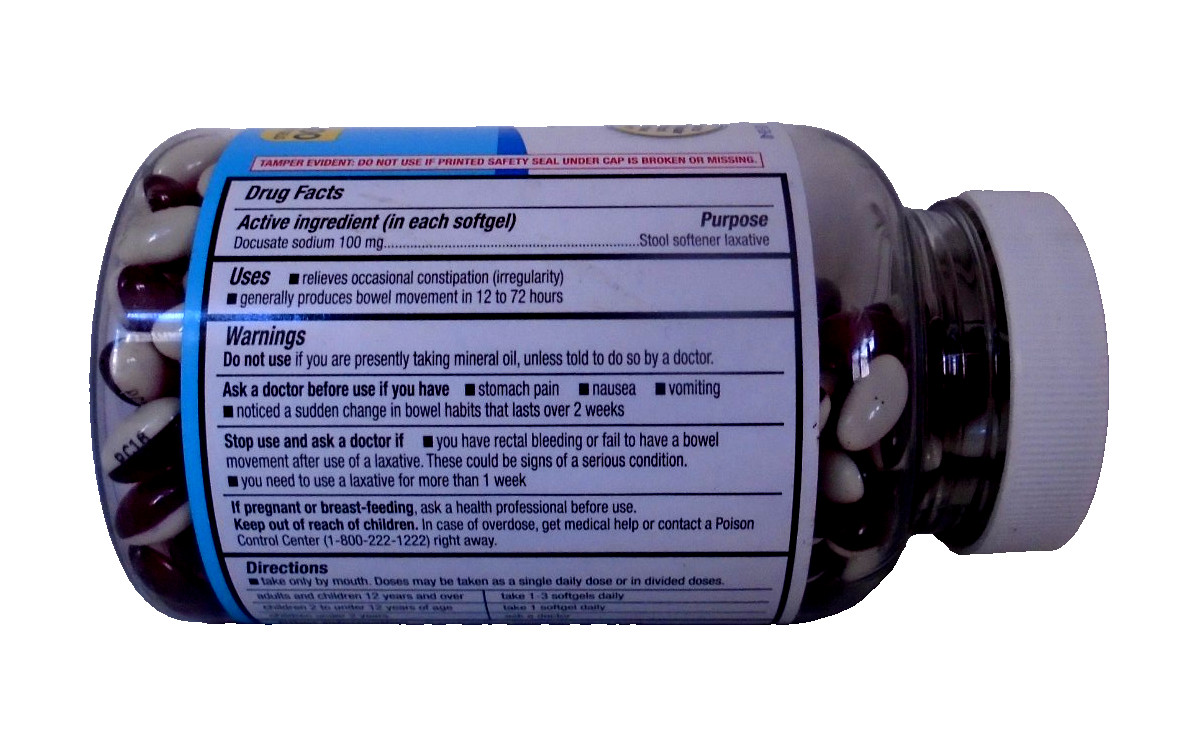 Equate Stool Softener Laxative for Constipation 100 mg - 400 Softgels