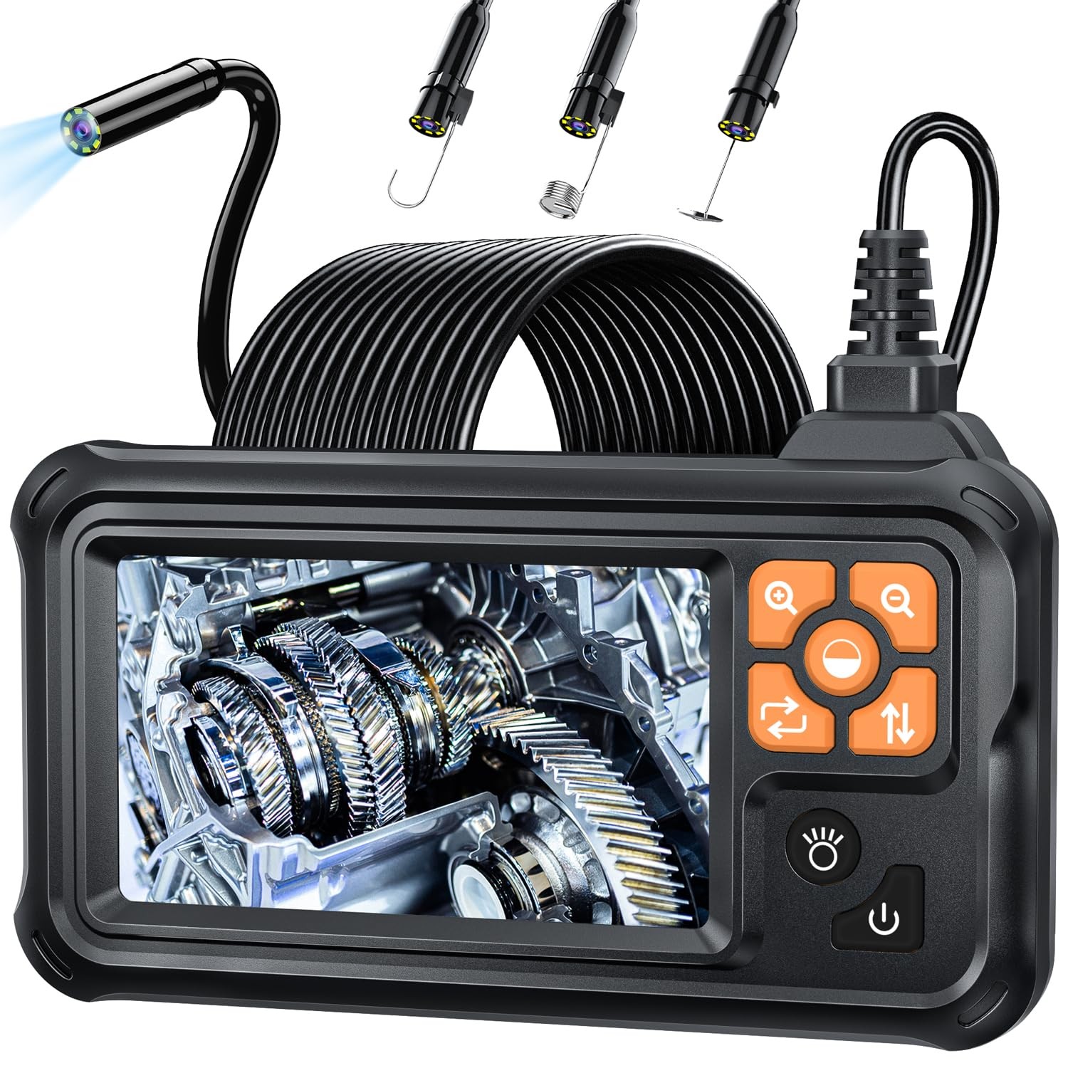 SKYBASIC Industrial Endoscope Borescope Camera with Light, 4.3'' HD 65.6FT