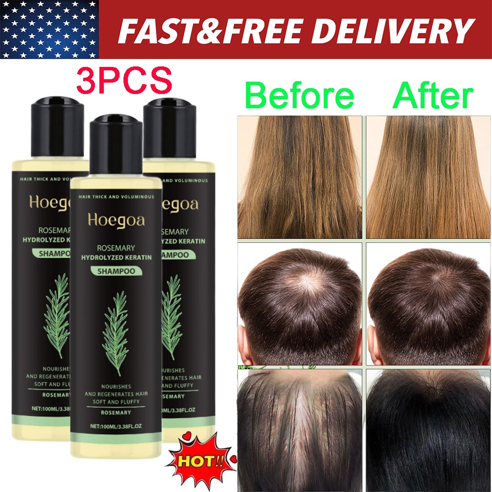 Organic Rosemary Hair Growth Shampoo for Women and Men-Natural Thickening 8 Stre