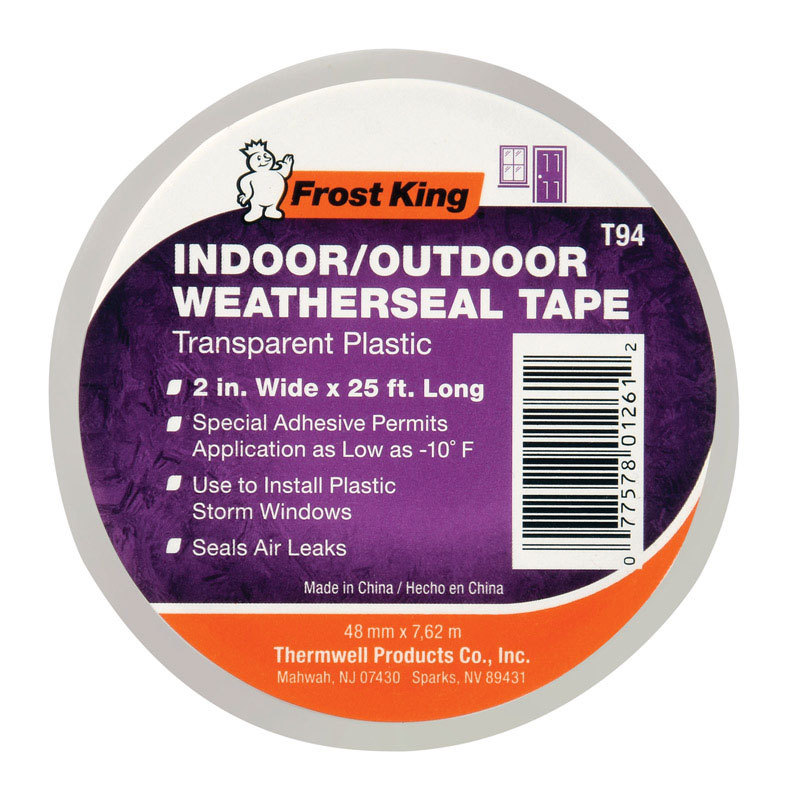 Frost King T94H Clear Plastic Weather-Seal Tape 2-Inch by 25-Feet, Clear