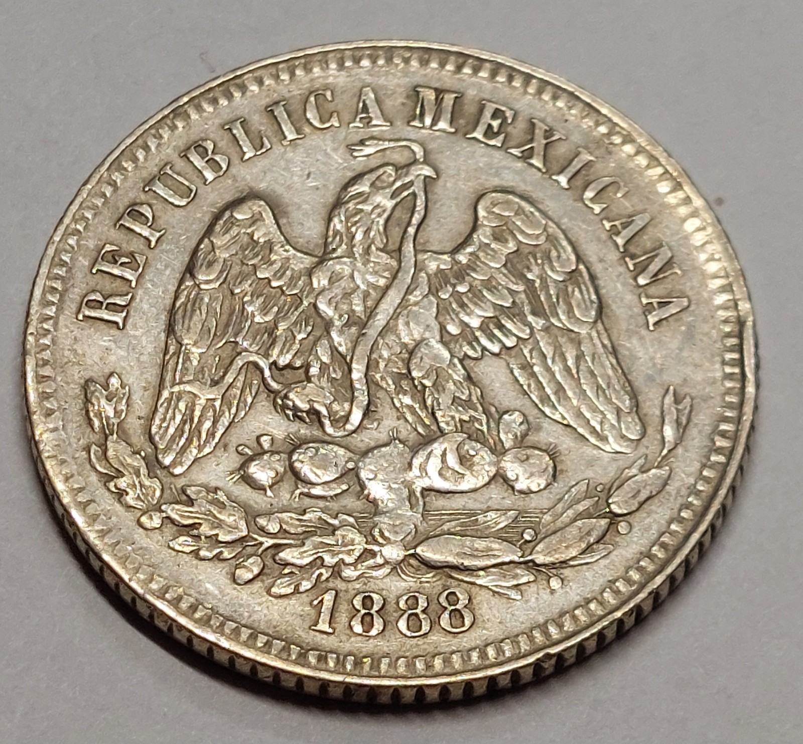 1888 Mo M Mexico 25 Centavos