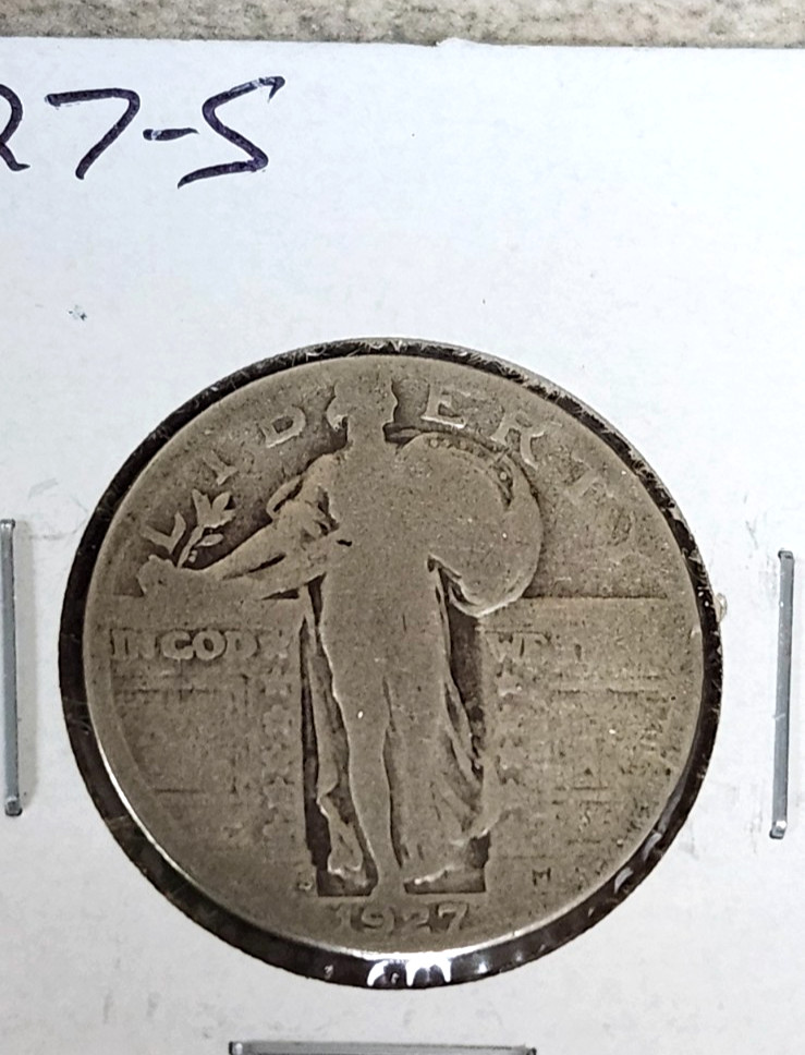 2 Coin Lot - 1927-D & S Standing Lib. Quarters - Better Dates - Decent Grade