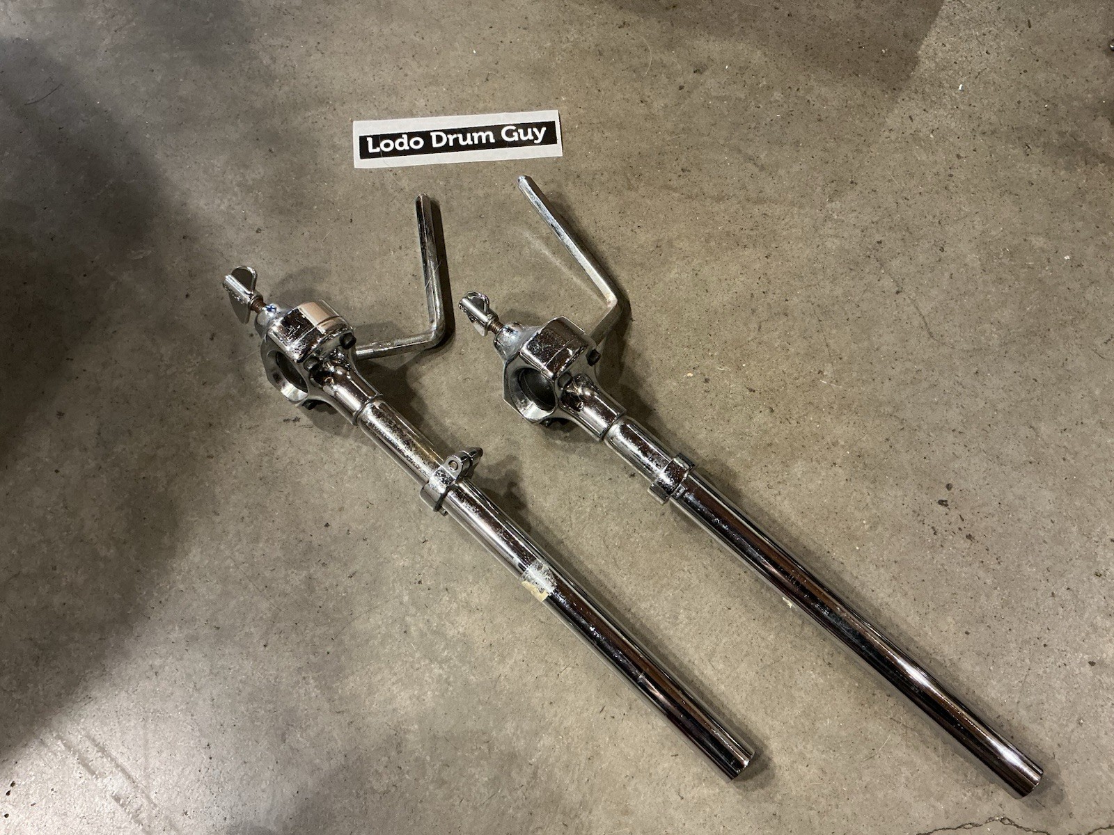 TWO (2) SONOR Single Tom Drum Mount HEX LONG POST rusty YOU GET BOTH #VA2