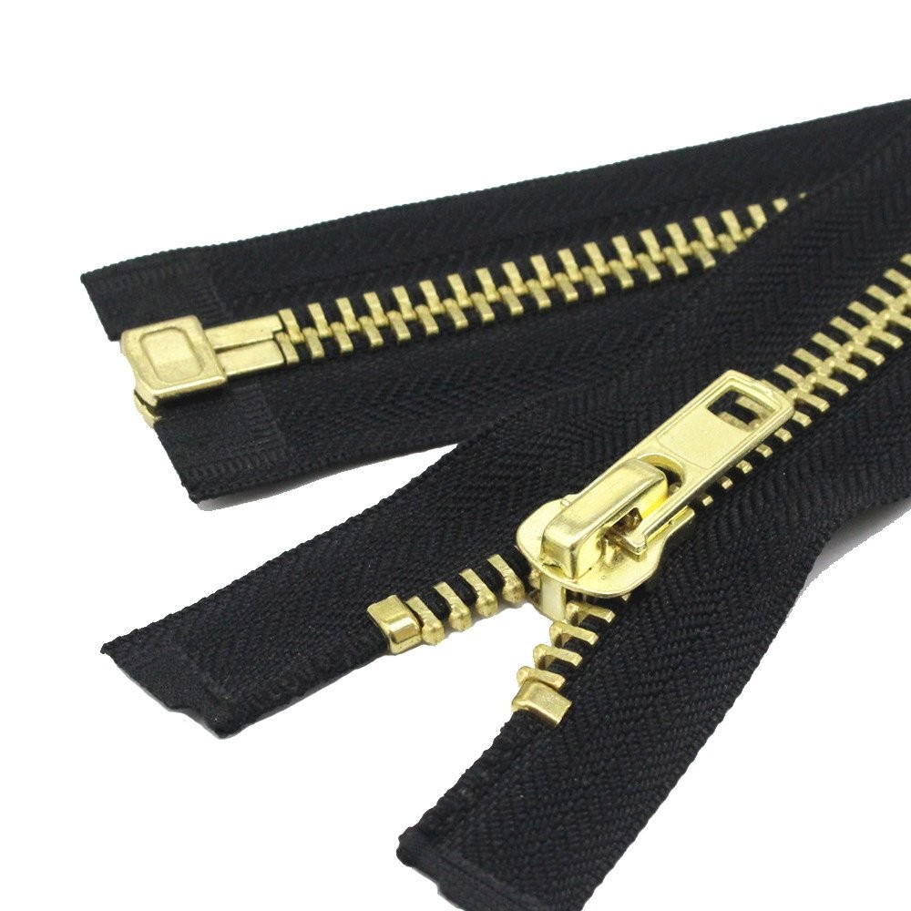 #10 30 Inch Brass Separating Jacket Zipper Metal Zipper Heavy Duty Metal Zipp...