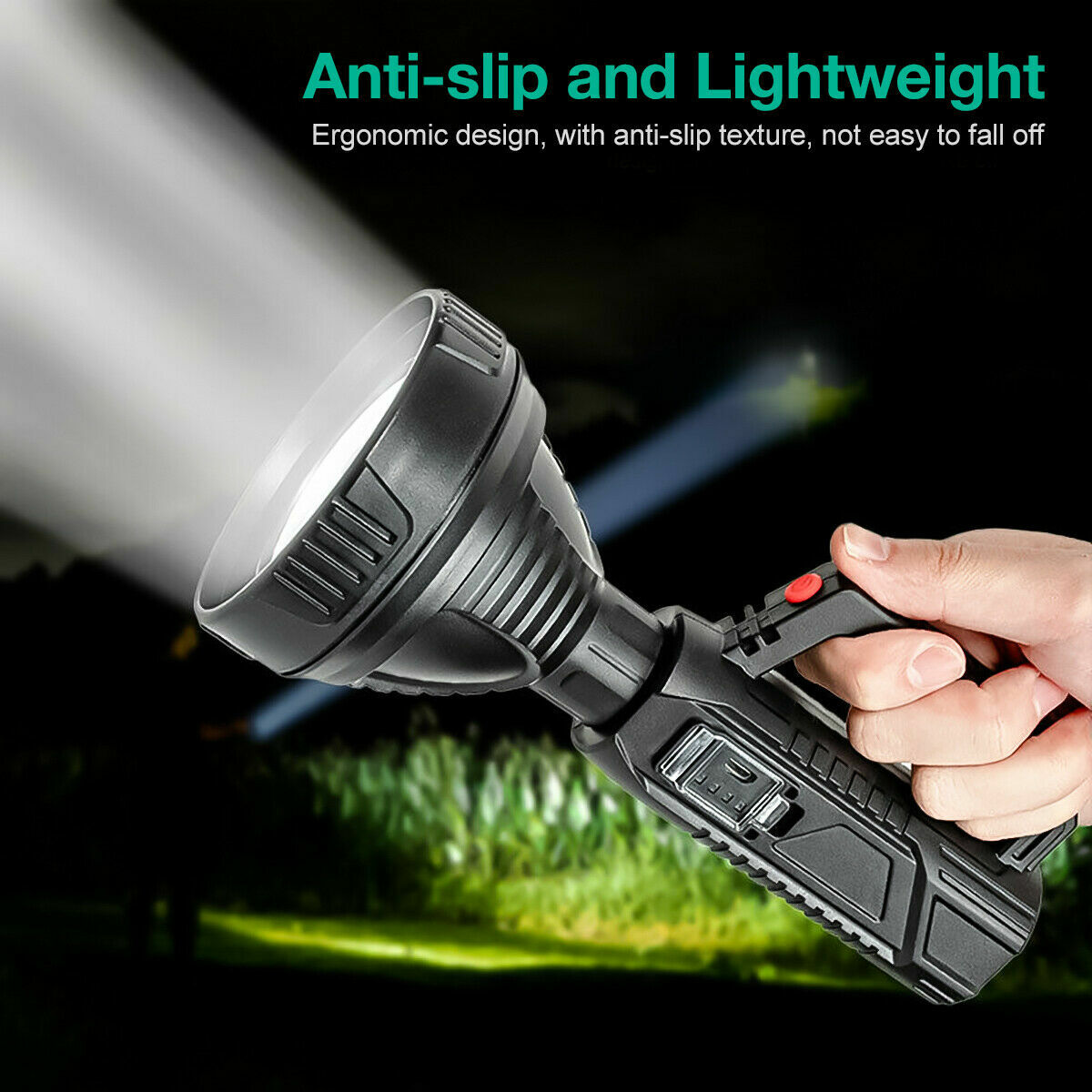 Rechargeable LED Searchlight Portable Super Bright Handheld Spotlight Flashlight