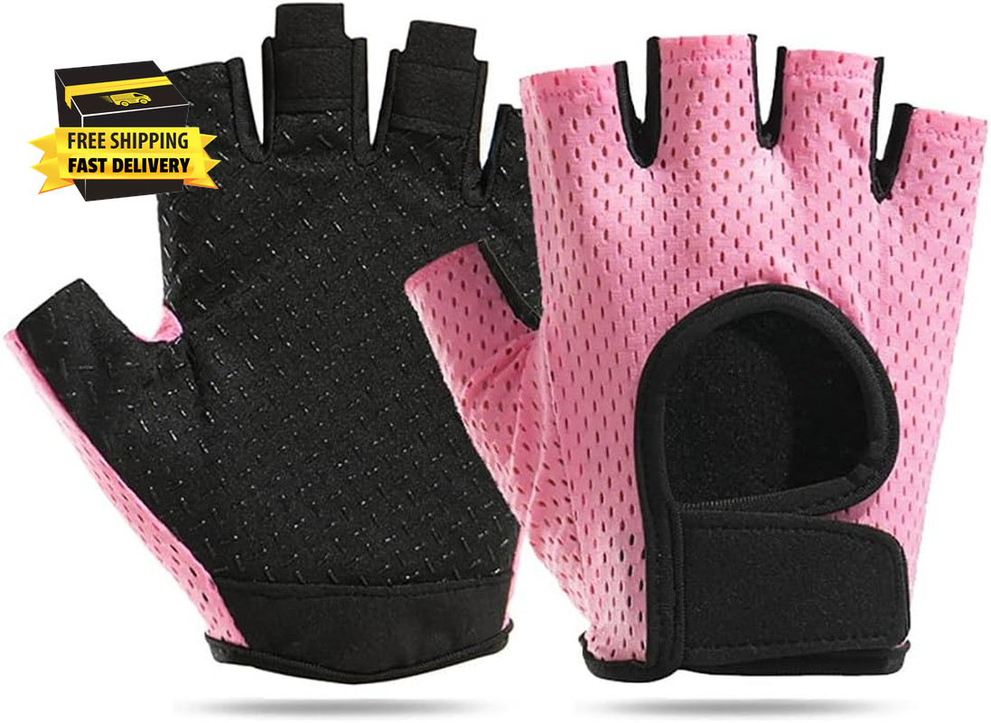 Breathable Half-Finger Workout Gloves for Women anti Slip Exercise Gloves for Cy