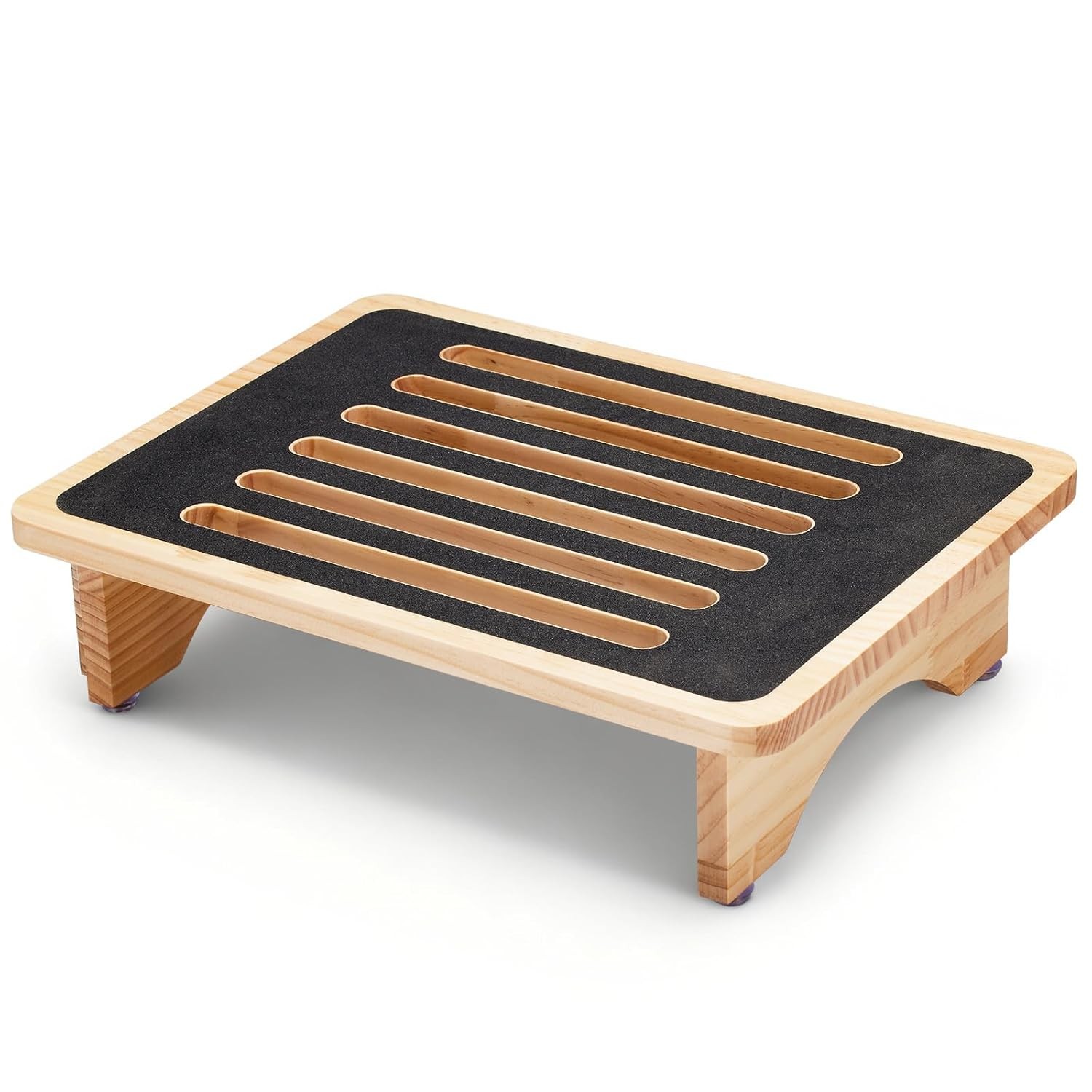 Heavy Duty Wooden Step Stool for Adults Seniors Non-Slip Rubber Surface
