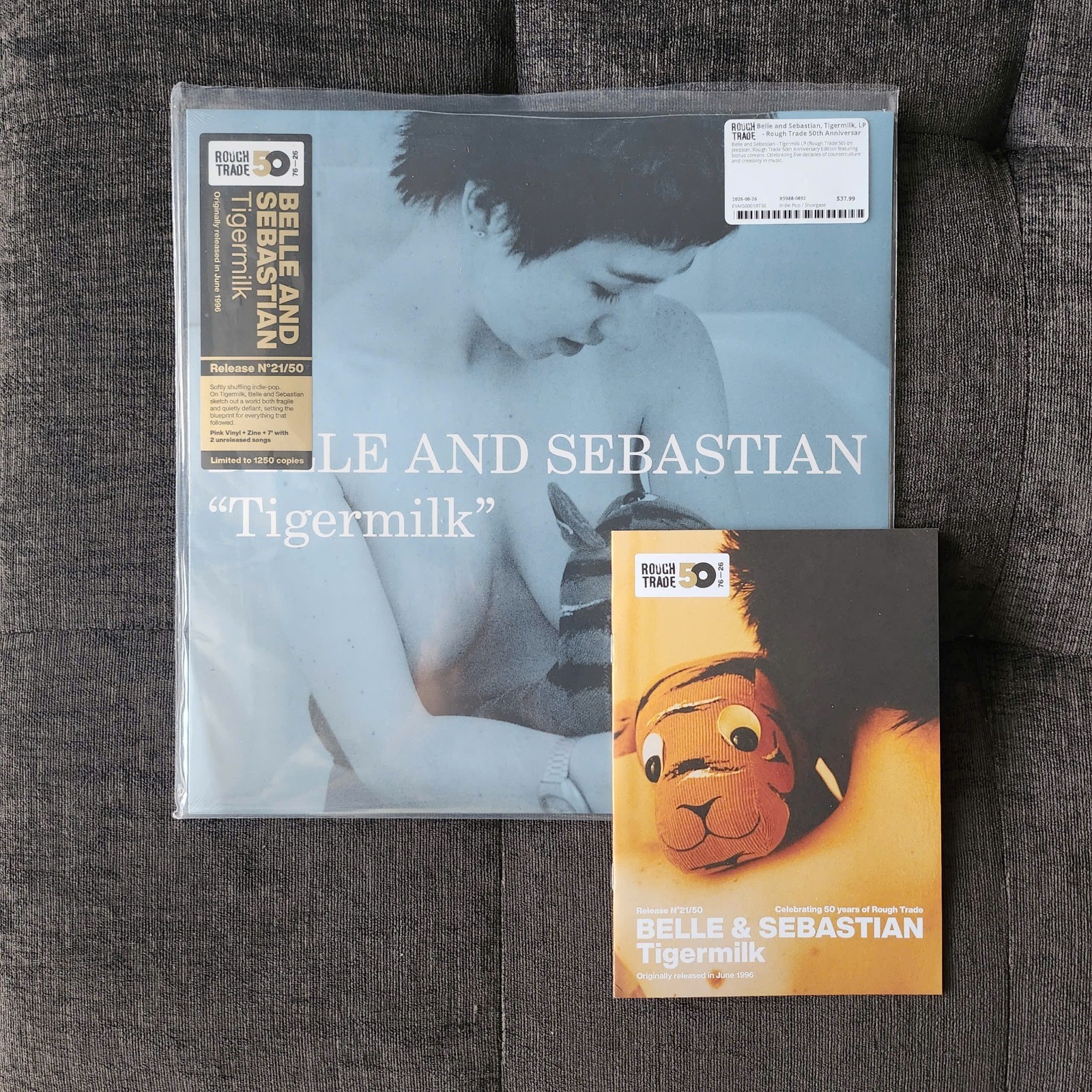 Belle And Sebastian Tigermilk PINK Colored LP Rough Trade 50th + Zine 7” IN HAND