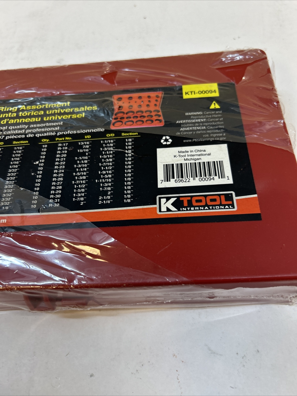 K-Tool 94 407pc Universal O-Ring Assortment