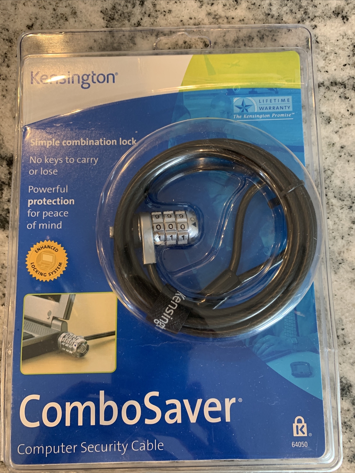 Kensington Combosaver Combination Laptop Security Cable Lock