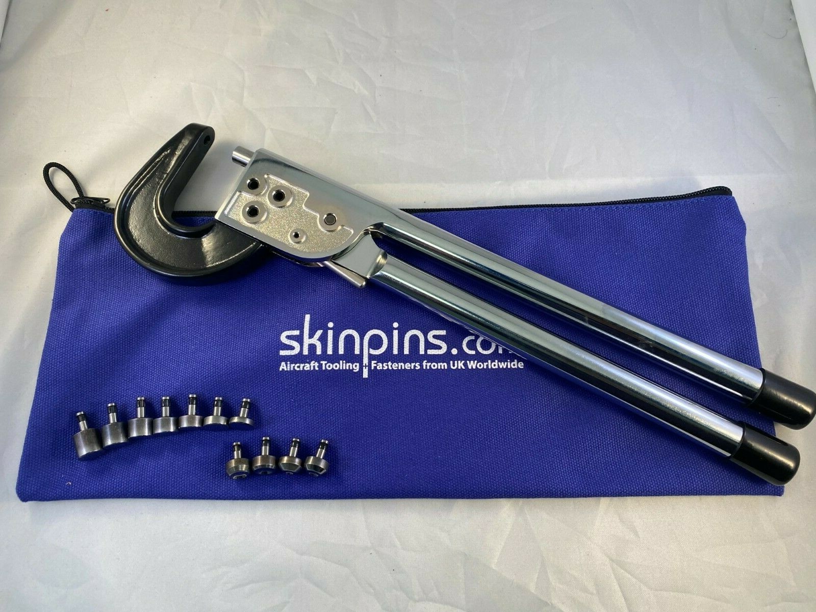 AIRCRAFT / LAND ROVER TOOLS  NEW 2" HAND RIVET SQUEEZER SET & 11 PC SET OF DIES