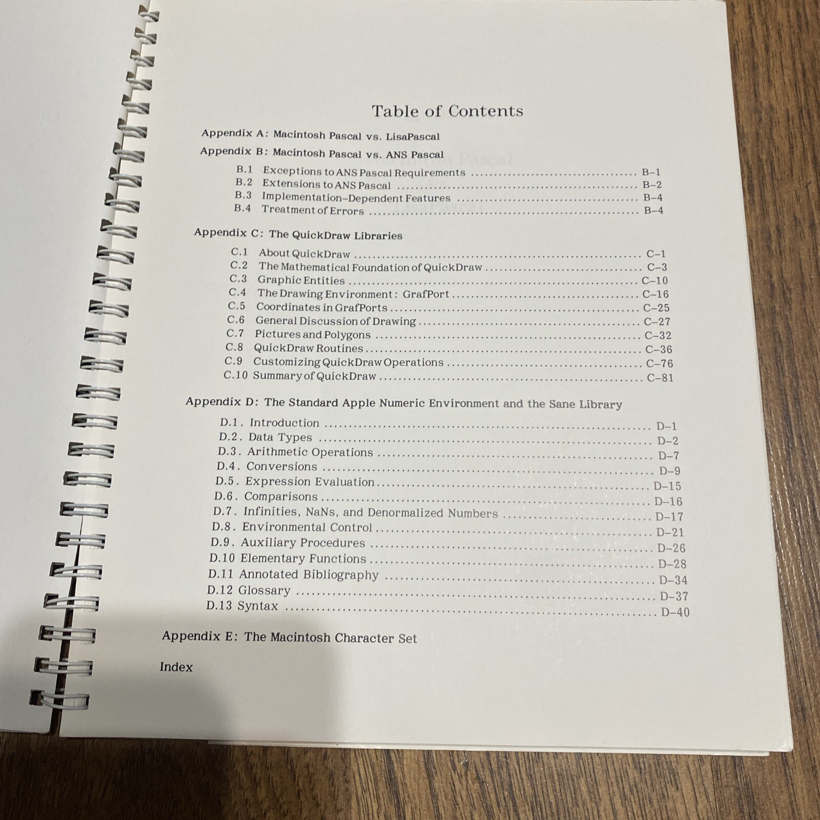 MacIntosh Pascal Technical Appendix 1984 Apple M1507