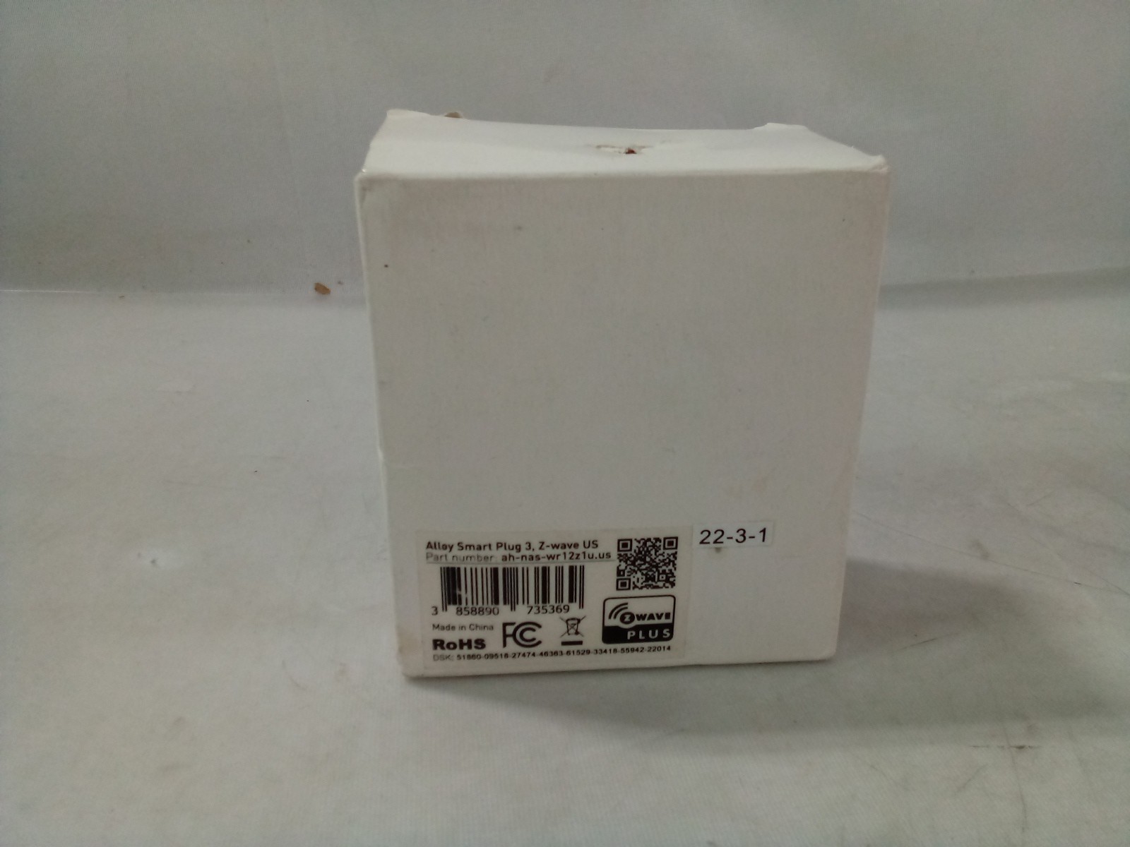 Alloy SmartHome Plug 3 Z-Wave Plus ah-nas-wr12z1u.us New