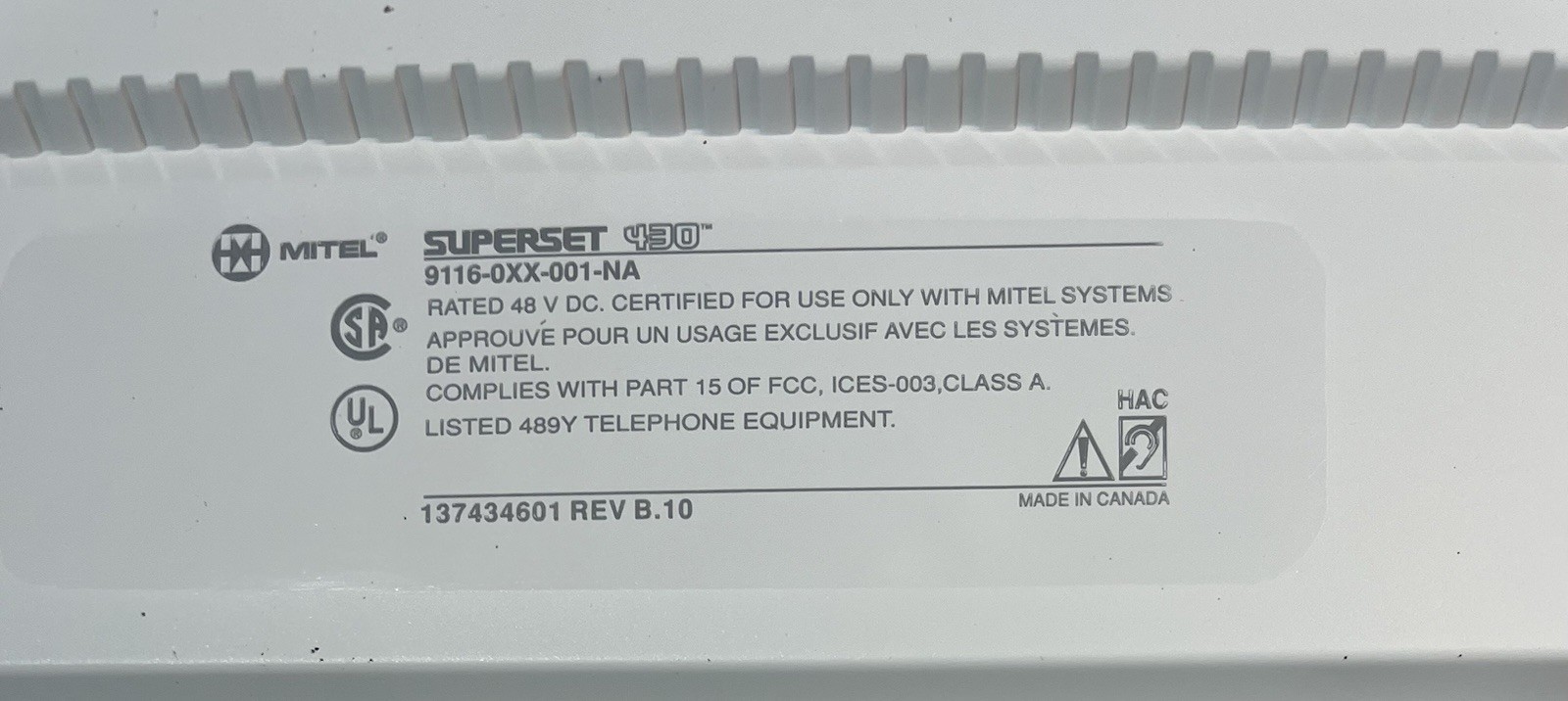 Mitel Superset 430 Telephone . Read Description