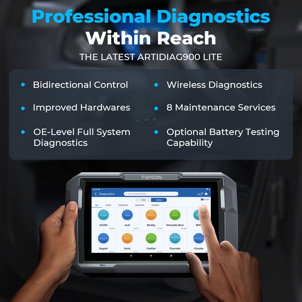 TOPDON ArtiDiag900 Lite Bi-Directional OBD2 Scanner Full System Diagnostic Tool