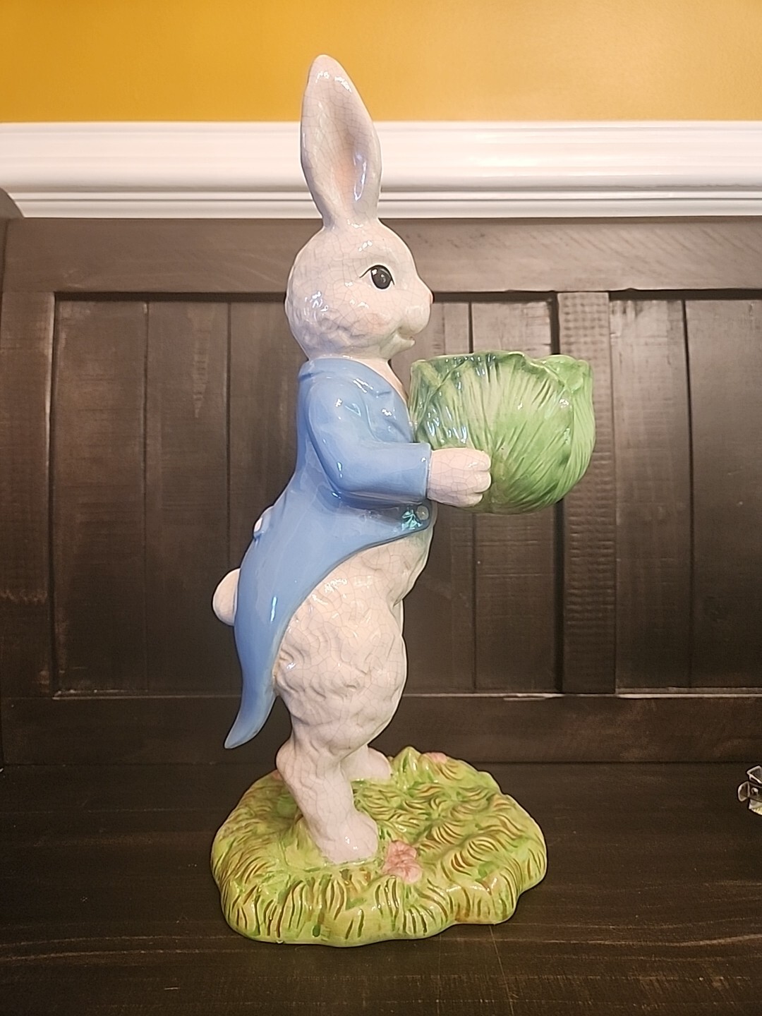 16" Easter Bunny Rabbit Ceramic Planter