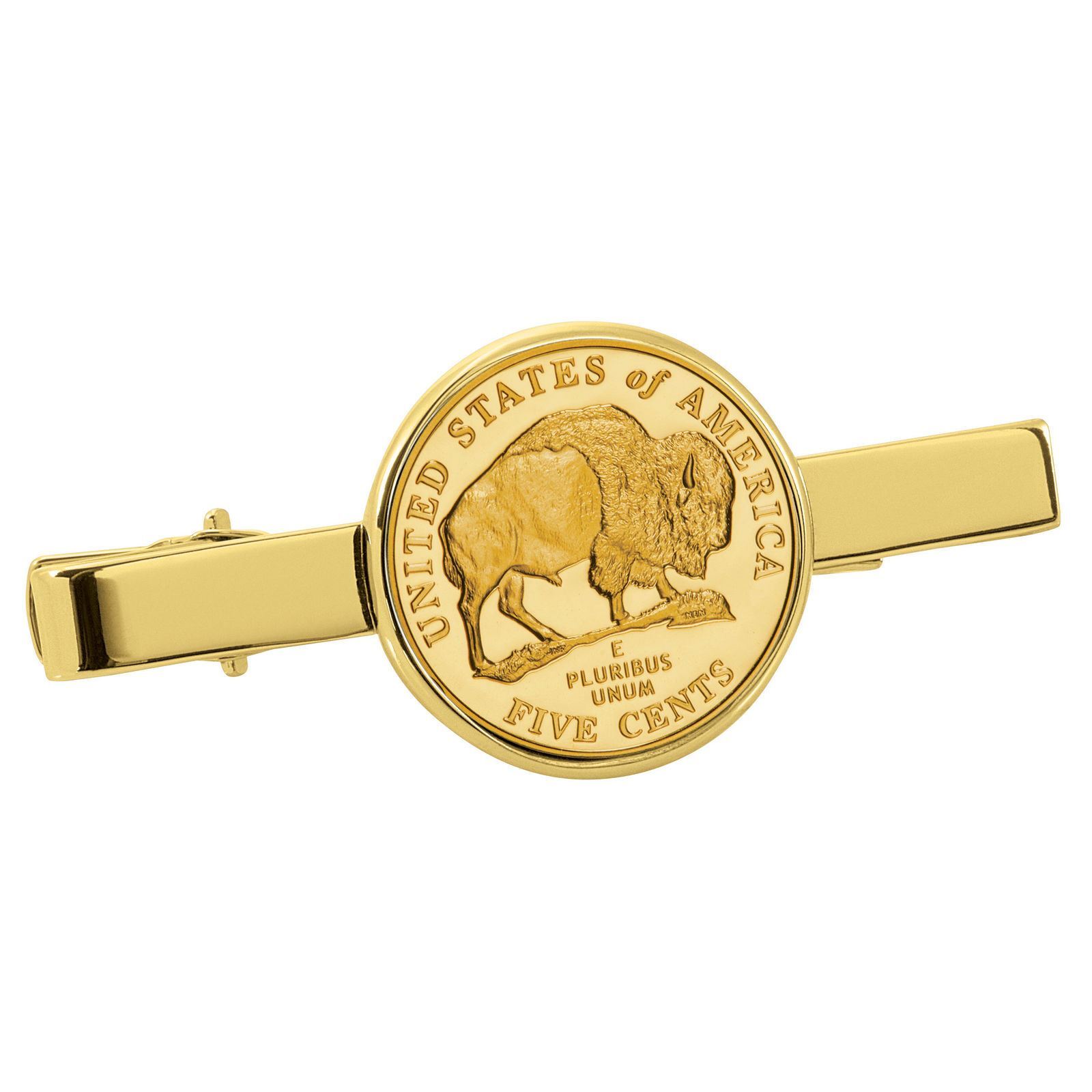 NEW Gold-Layered Westward Journey Bison Nickel Goldtone Tie Clip 13780