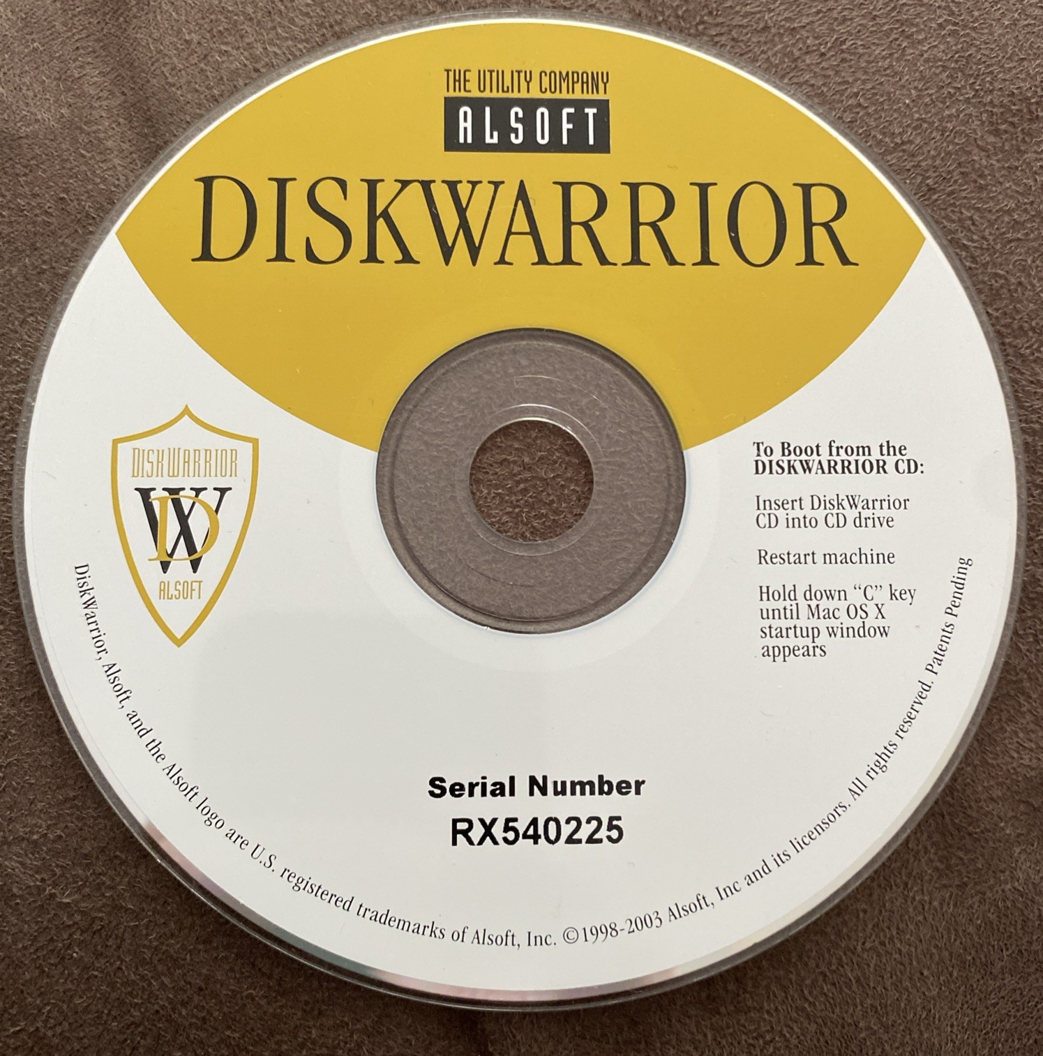 Diskwarrior Software For Mac CD- Rom Disk With Serial Number Alsoft