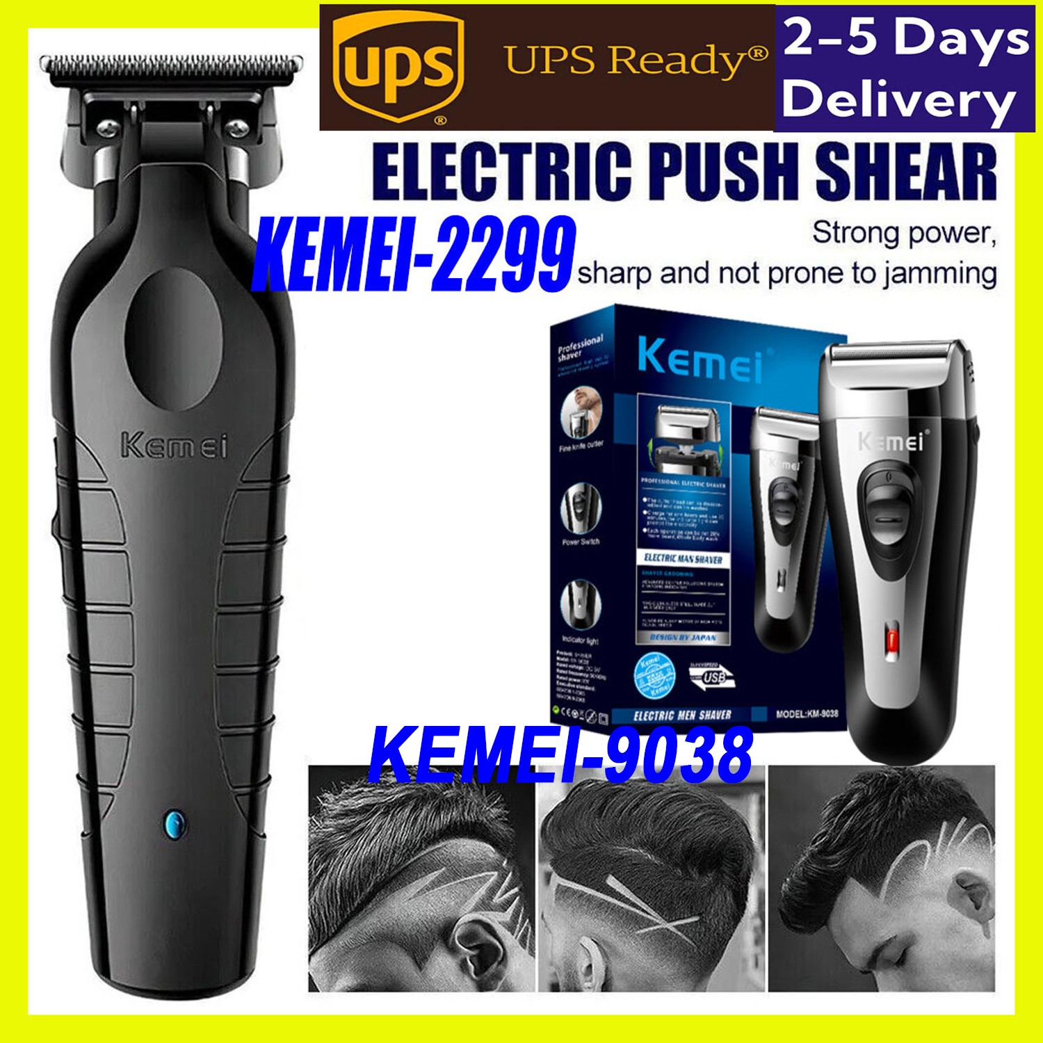 Professional Kemei-2299 Cordless Electric Hair Trimmer Clipper Cutting Machine
