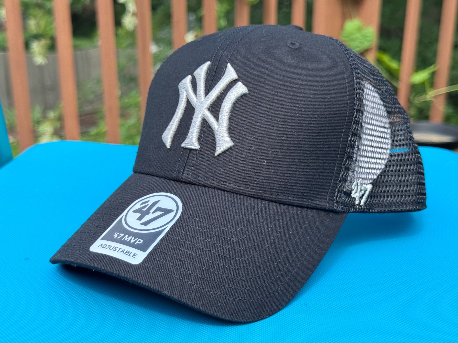 New York Yankees '47 MVP Trucker Adjustable Cap Hat MLB $36 White EMB Black