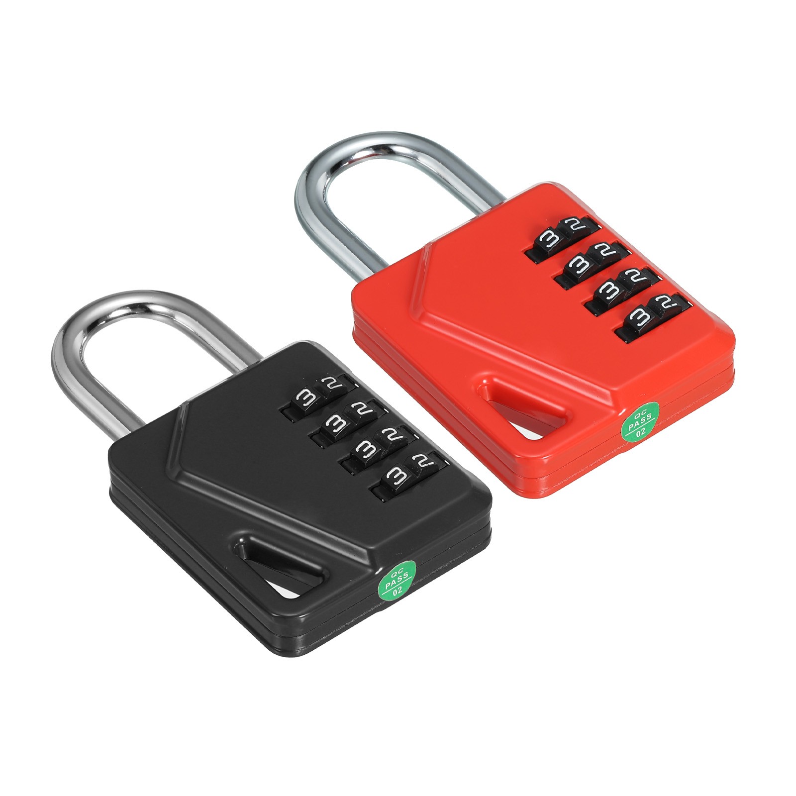 4 Digit Combination Padlock, Zinc Alloy Resettable Combination Lock Black Red