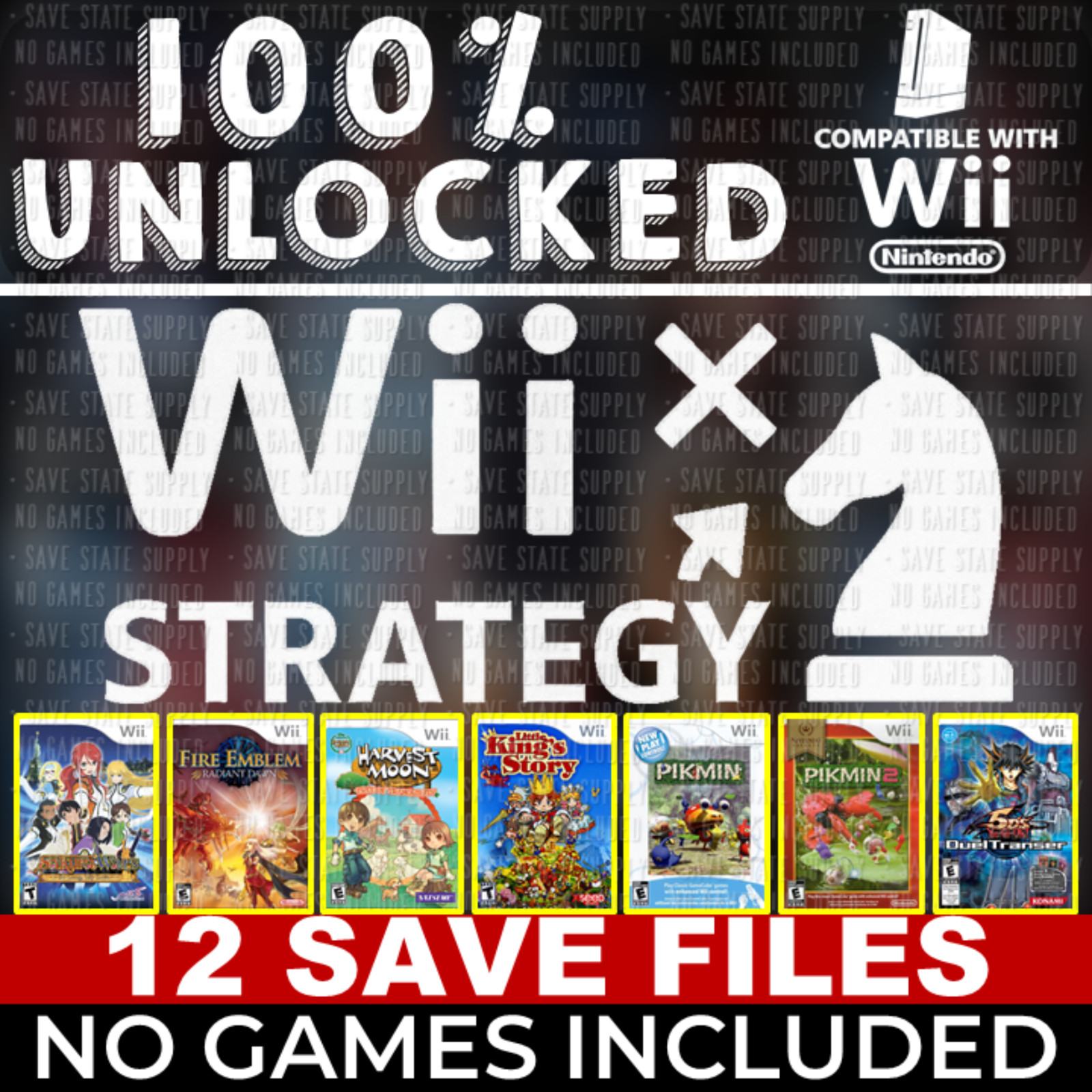 Fire Emblem Pikmin Phantom Brave Yu-Gi-Oh Harvest Moon Battalion Wii Memory Card