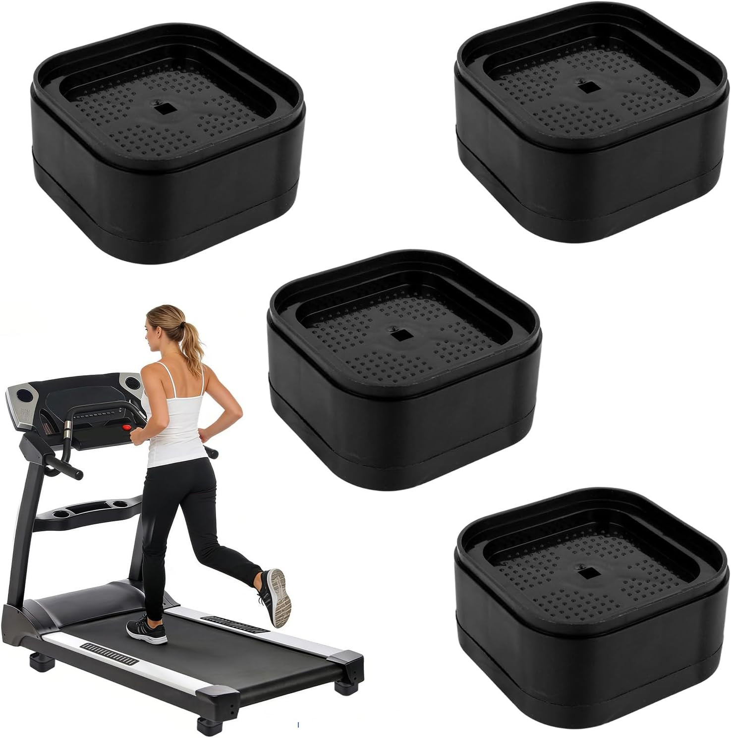 4pcs Treadmill Incline Riser Blocks, Walking Stackable Height Adjustable Incline