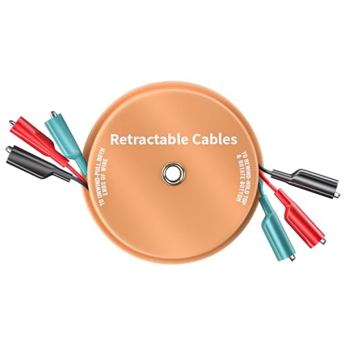 Orange Retractable Test Leads Set 3 Wire 10ft 18 10ft/3m Alligator Clip Leads