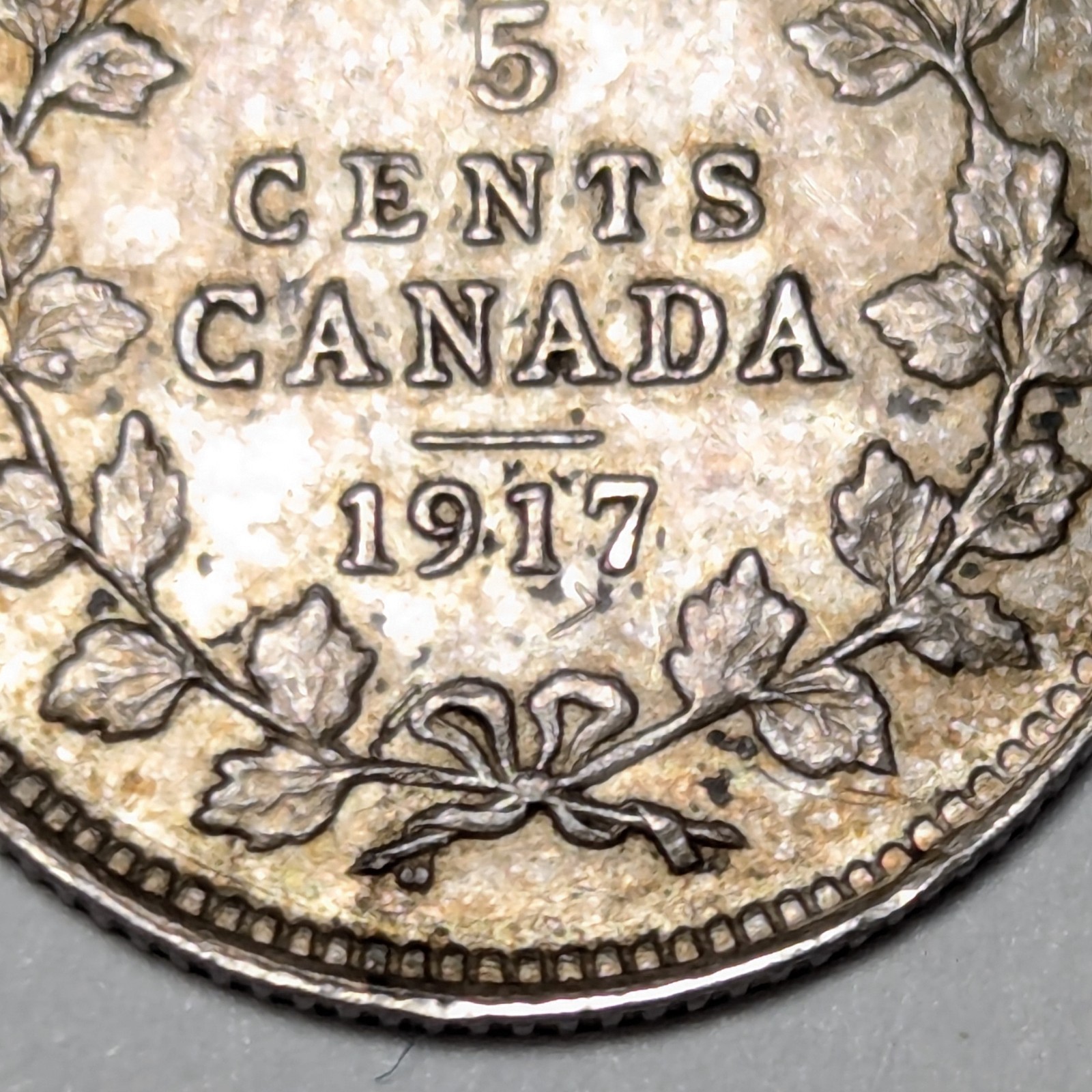 1917 Canada 5 Cent Coin Canadian