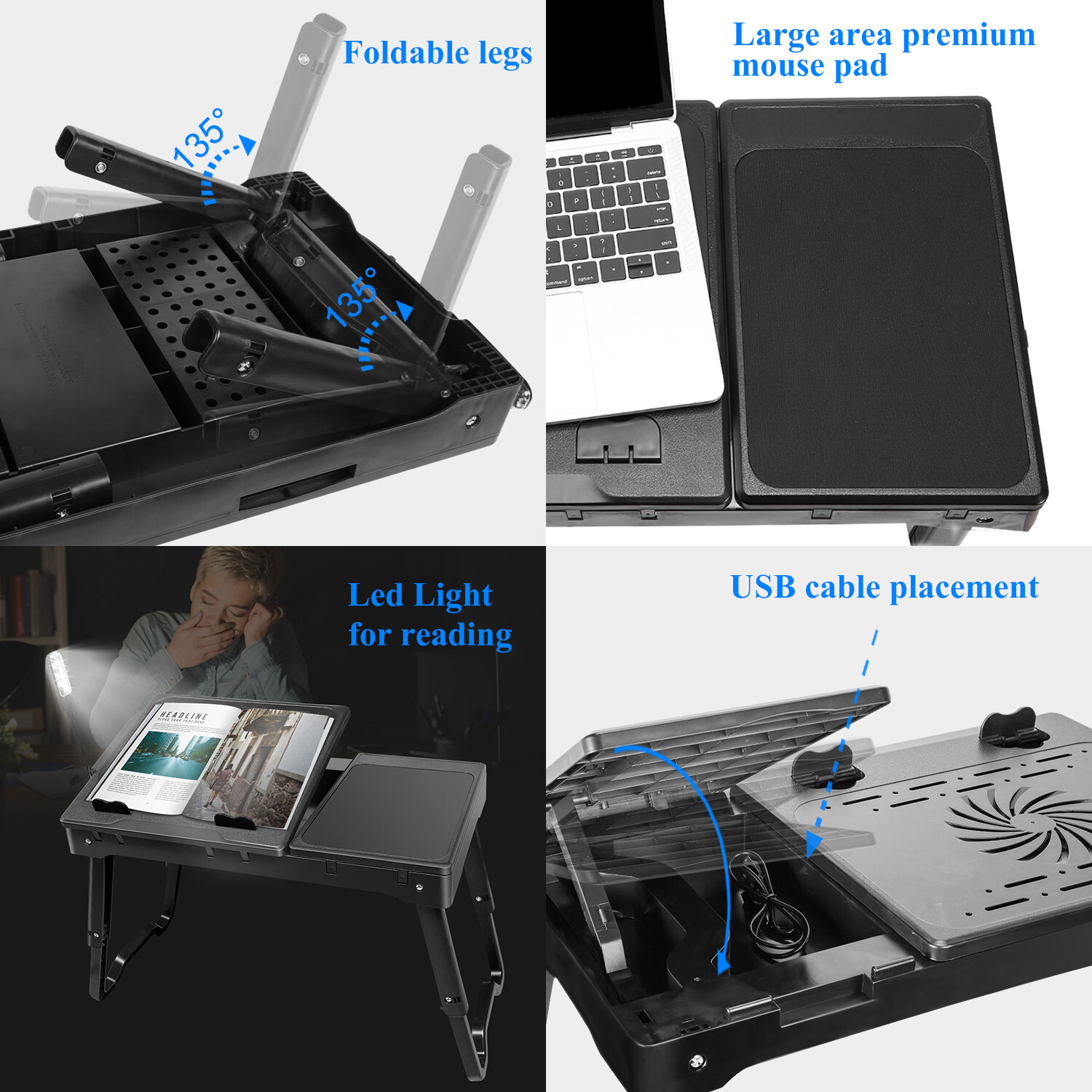 Portable Laptop Notebook Table Foldable Stand Sofa Bed Lap Tray Computer Desk