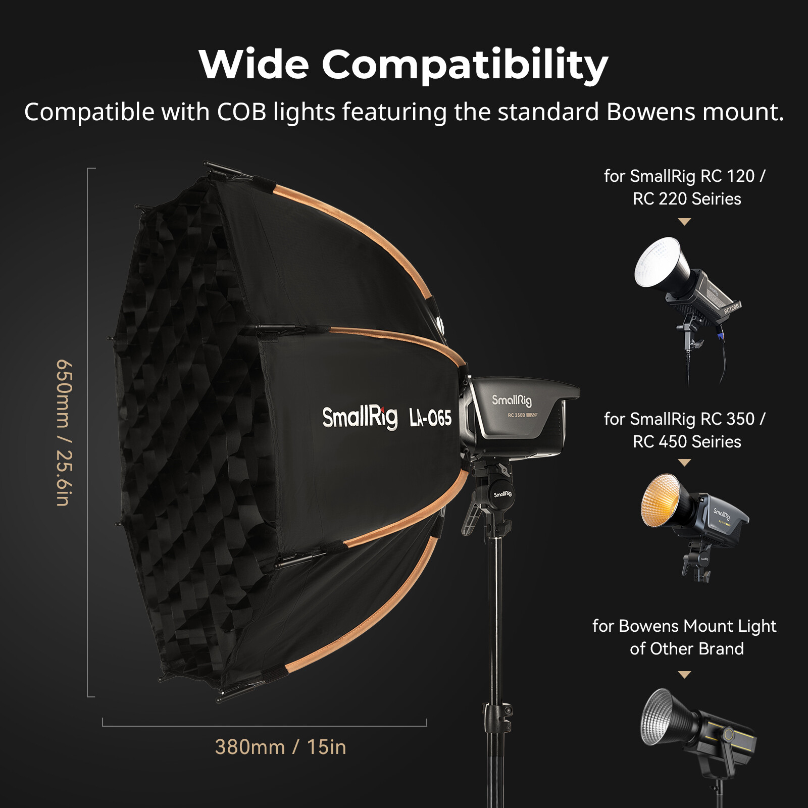 SmallRig Camera LA-O65 Octagonal Softbox, 65cm/25.6in Quick Release Softbox 4874