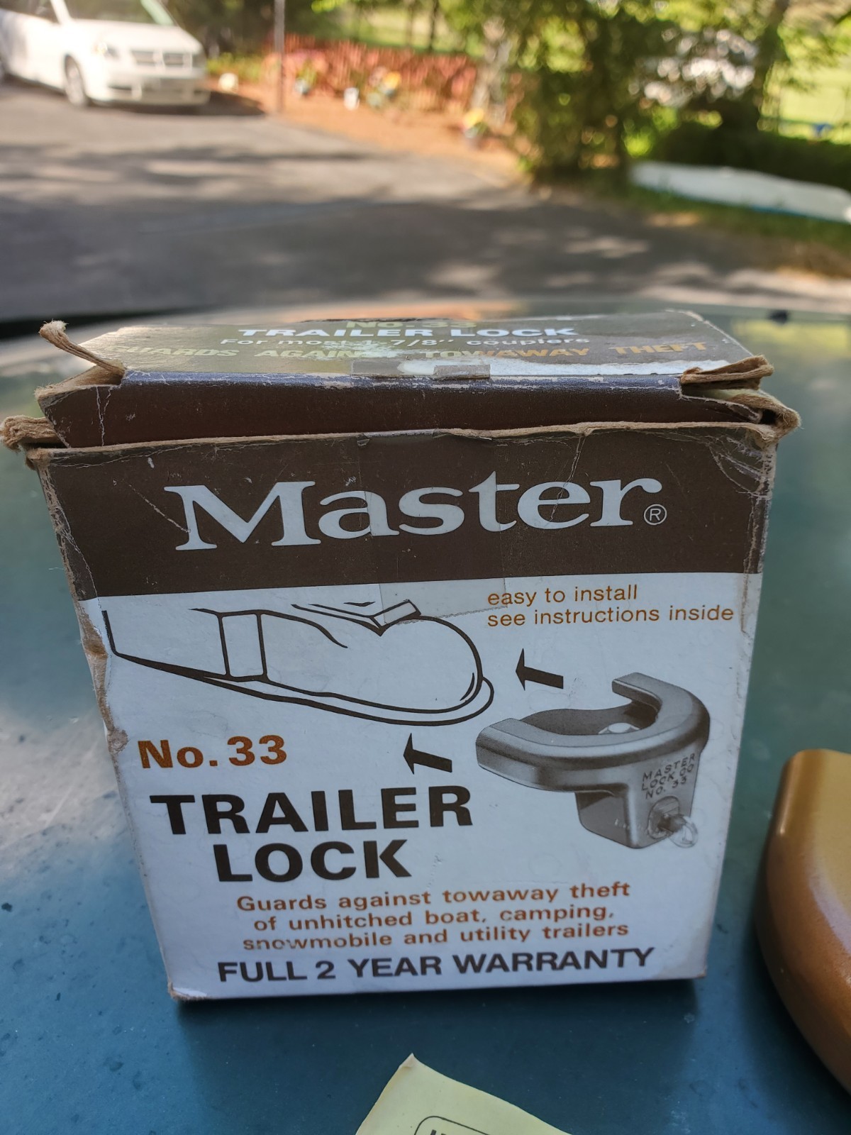 Master No. 33 Trailer Lock. NIB. 1 7/8" Coupler