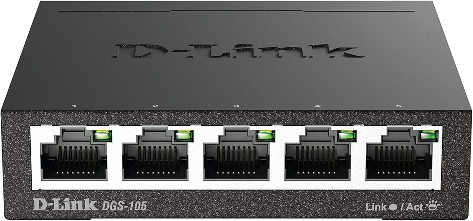 Ethernet Switch, 5 Port Gigabit Unmanaged Metal Desktop Plug and Play Compact (D