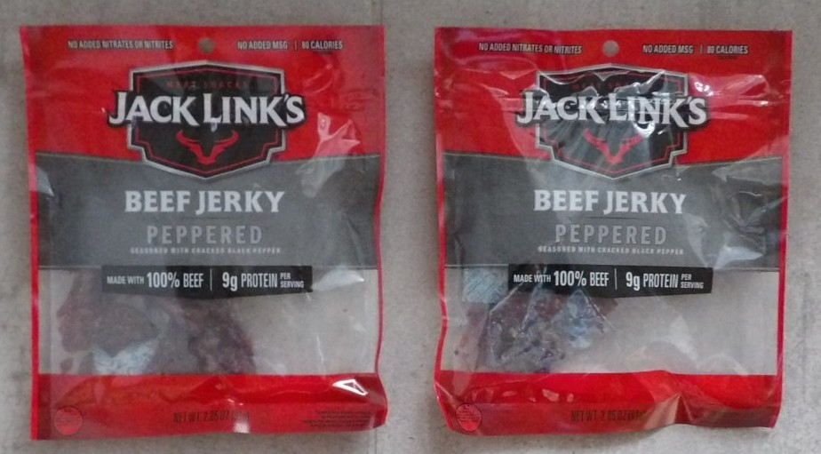 2 Jack Link's Peppered Beef Jerky Seasoned With Cracked Black Pepper Resealable