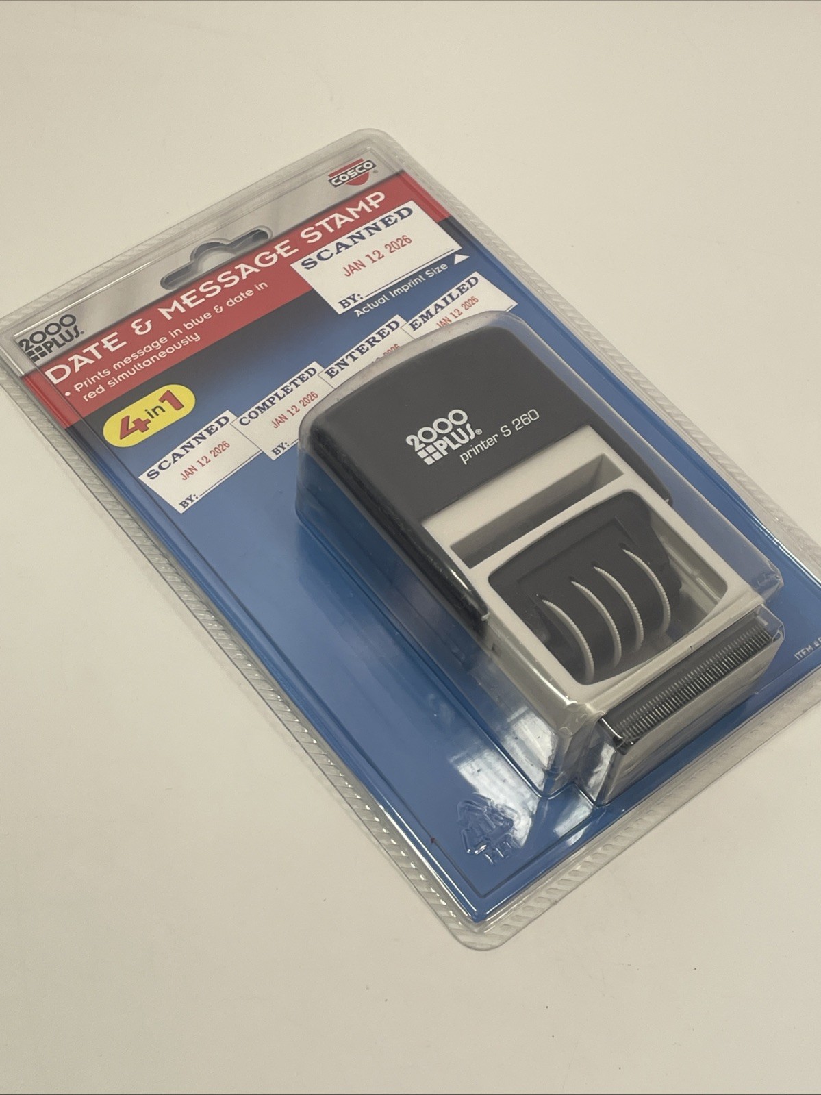 2000 Plus 4-in-1 Self-Inking E-Message Date Stamp 1-78" x 3/16" Impression
