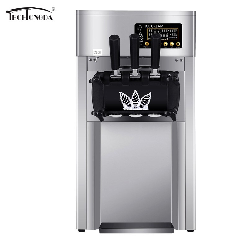 3Flavor Soft Serve Ice Cream Machine Countertop 3.5L Two Hopper 110V 1.2KW/1.6HP