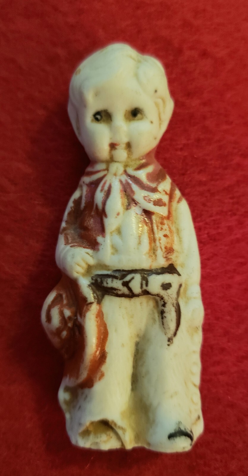 Antique Peters Weatherbird Shoes Advertising Porcelain Doll (Cowboy) *Japan