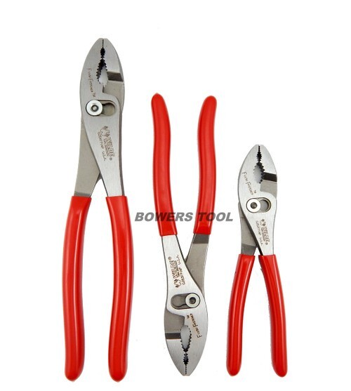 Wilde Tool 3pc Combination Slip Joint Flush Fastener Plier Set 6 8 10 USA Pliers